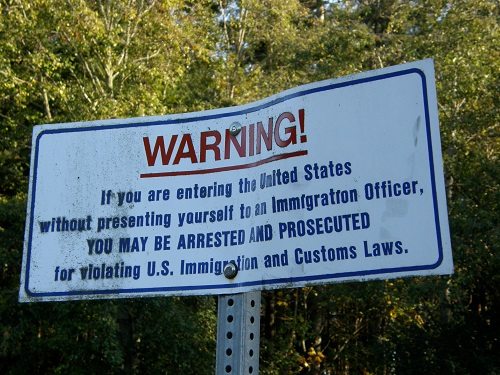 Border patrol sign