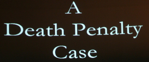 The phrase "A Death Penalty Case," white text on black background.