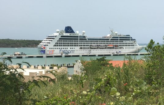 Fathom cruise ship docked in the Dominican Republic. (Credit: Julie Schear)