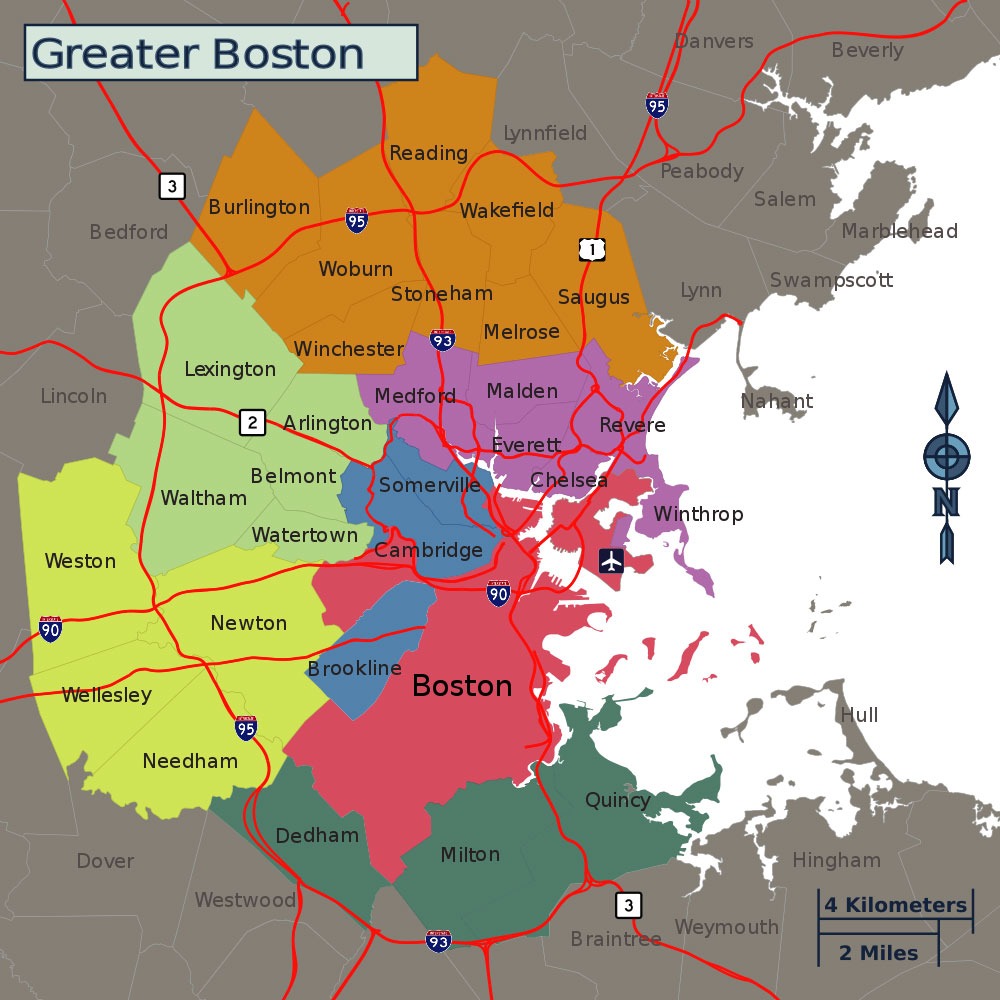 Greater Boston Map Towns - Dolley Hollyanne