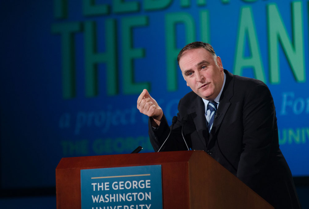 Jose Andres, Founder of World Central Kitchen, speaking at the Feeding the Planet Summit.