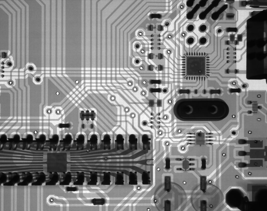 A close up of a computer circuit board.