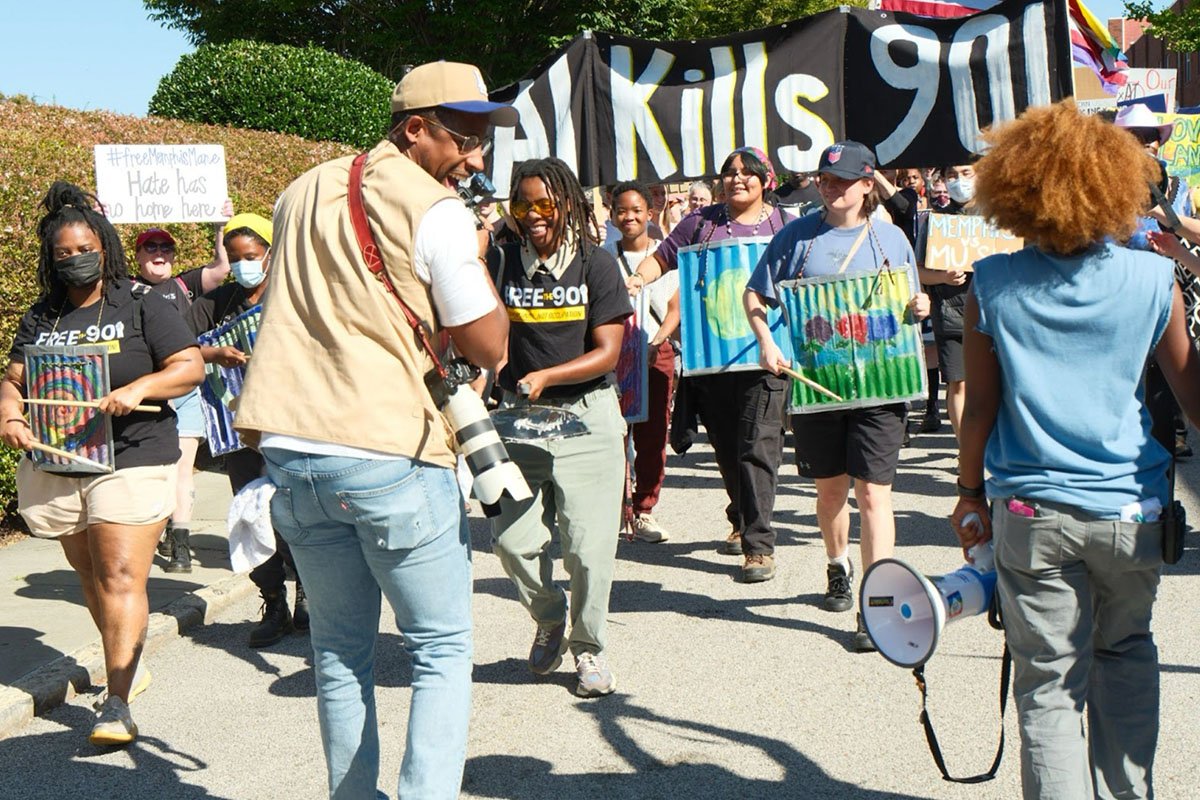 Protestors and Organizers march in Memphis to protest Big Tech’s rapid data center expansion across the country.