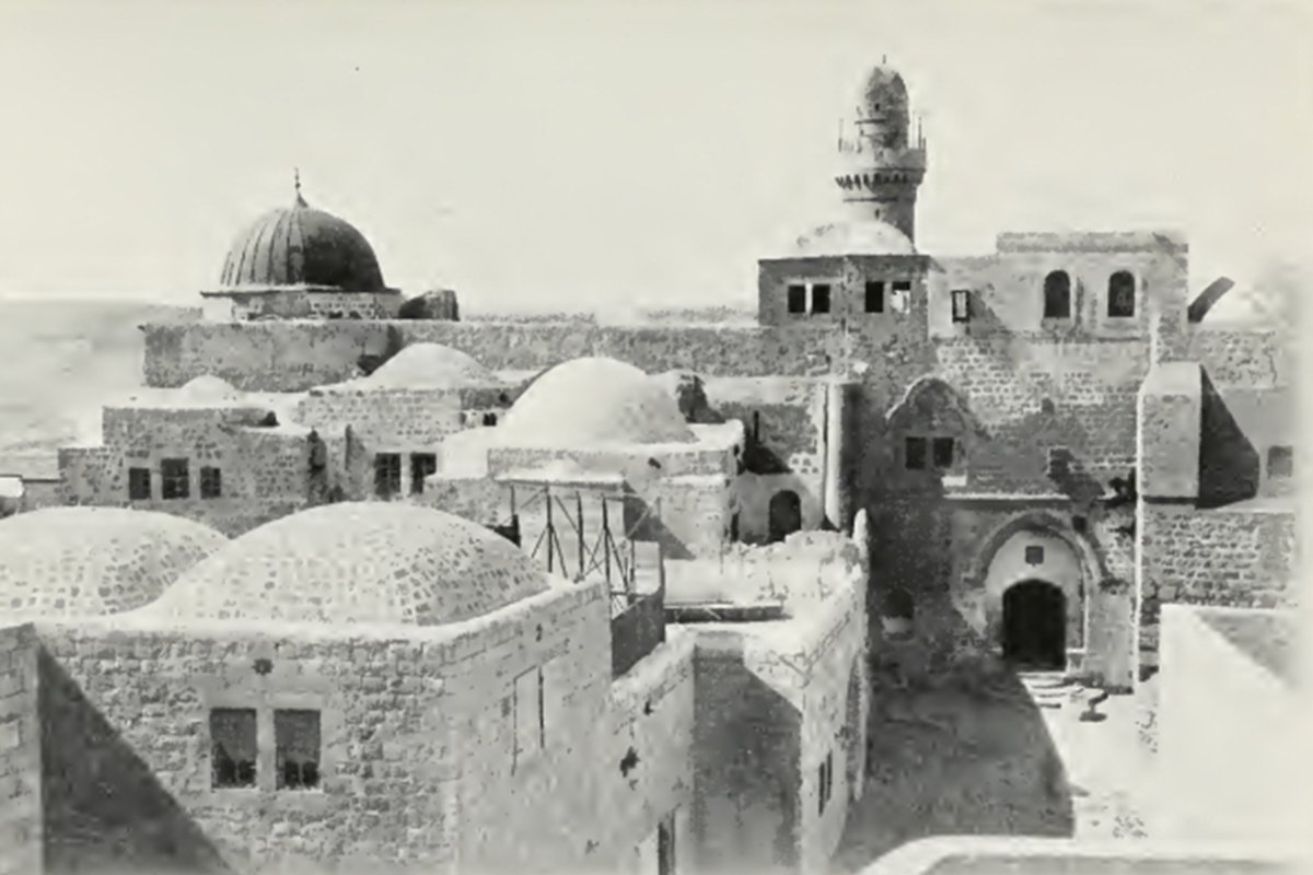 A view of The Tomb of David in 1903, taken on film.