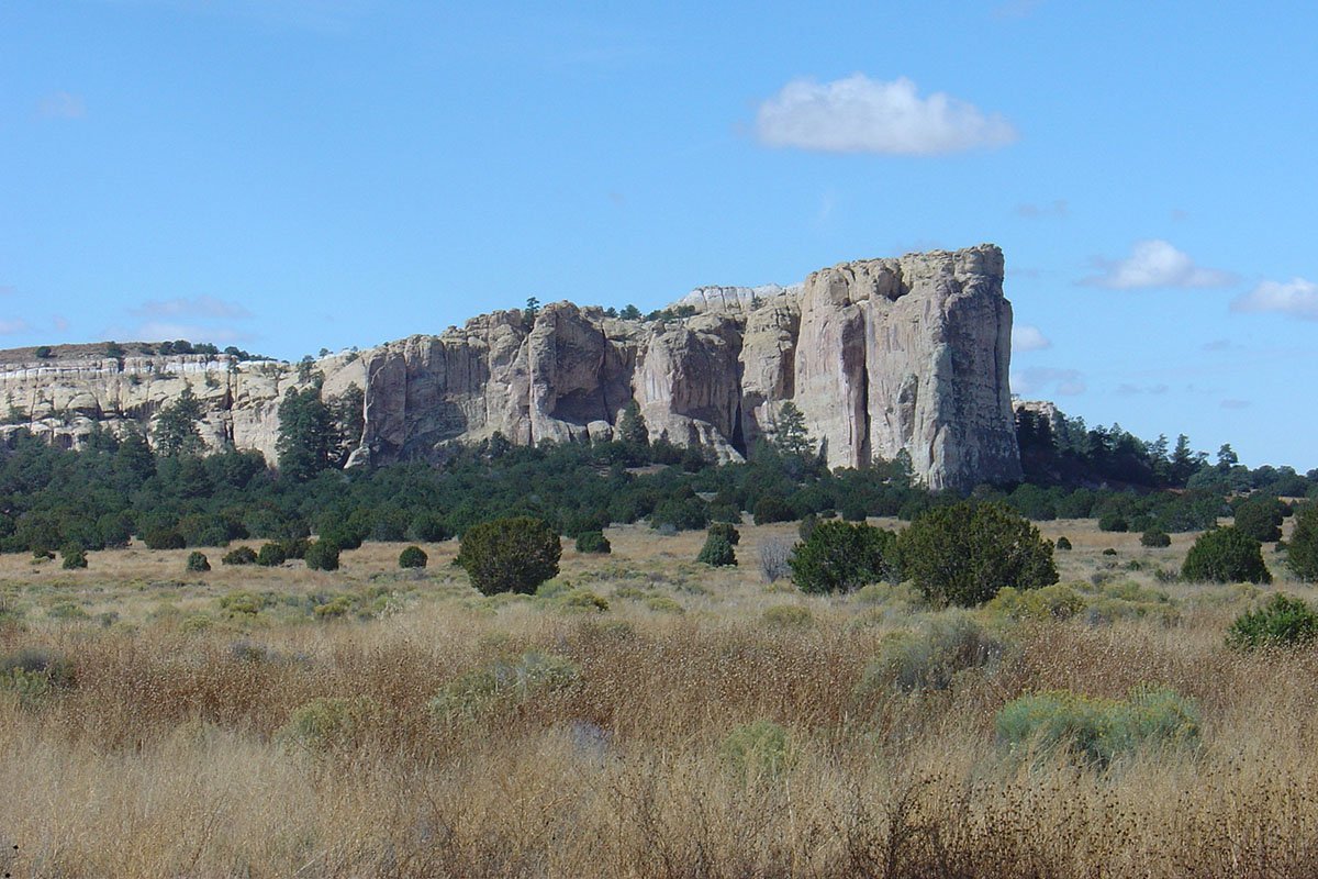 The rocky cliff profile of El Morro National Monument is a U.S. national monument in Cibola County, New Mexico, United States.
