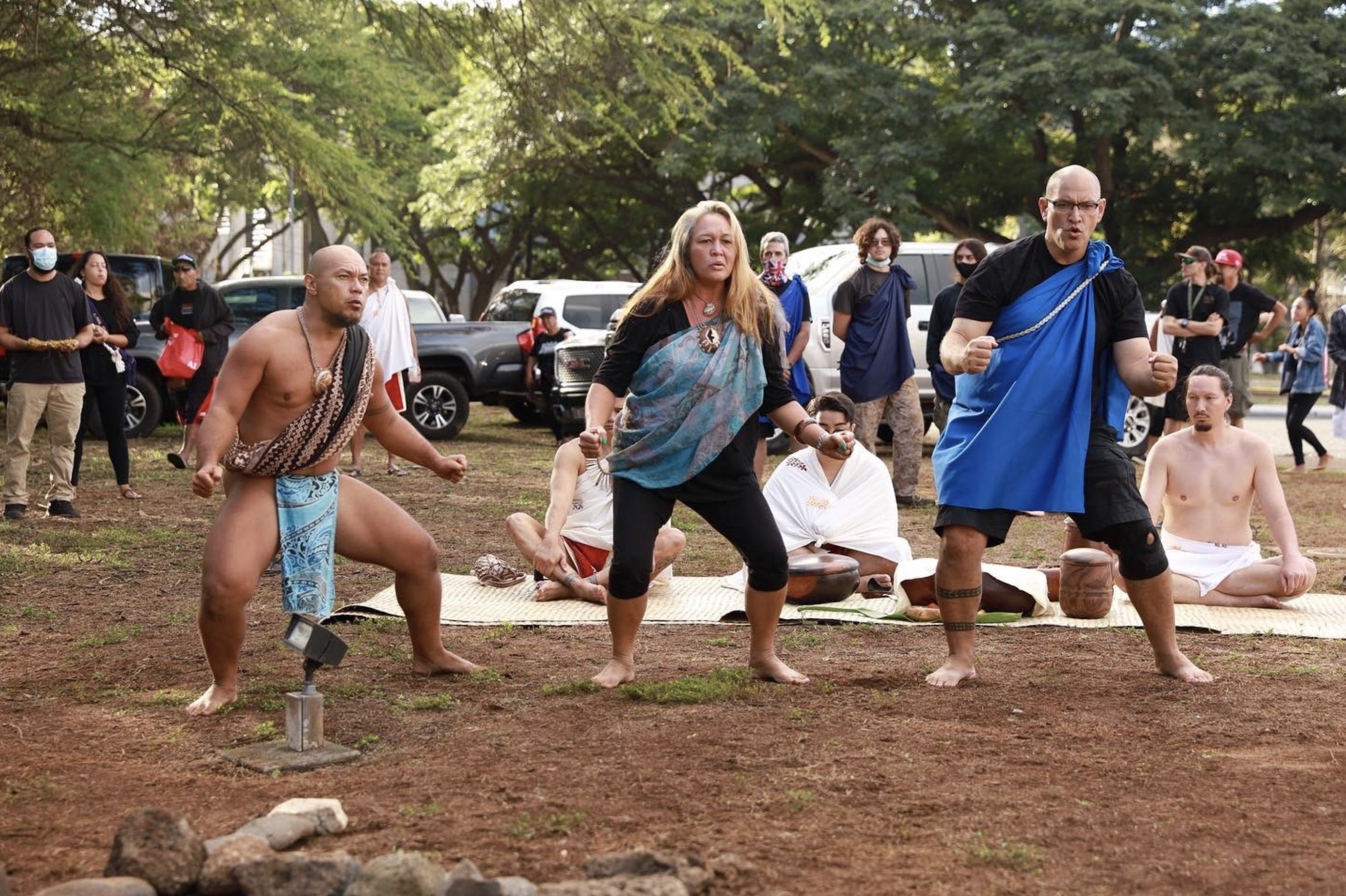 “We built a ko'a at the doorstep of the command headquarters of the US Pacific Fleet to dedicate a ceremonial place where our lahui & those who support the vitality of Hawaii's waters, can call upon our akua, aumãkua & kupuna to help restore life & full health back to Kapukaki.” Photography by Kanaiʻa Nakamura.